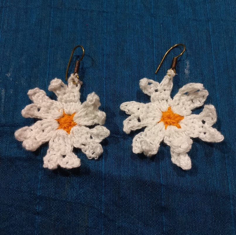 Night-Flowering Jasmine Crochet Earrings
