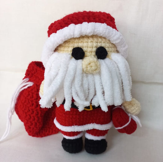 Santa's Delight Amigurumi: Jolly Claus with Gift-Filled Bag