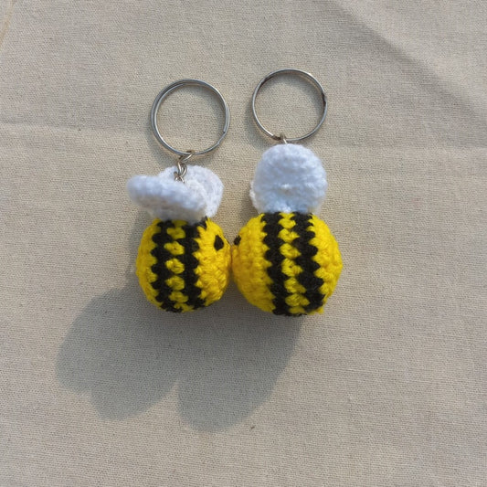 Buzzing Love: Valentine's Day Honey Bee Keyring Pair