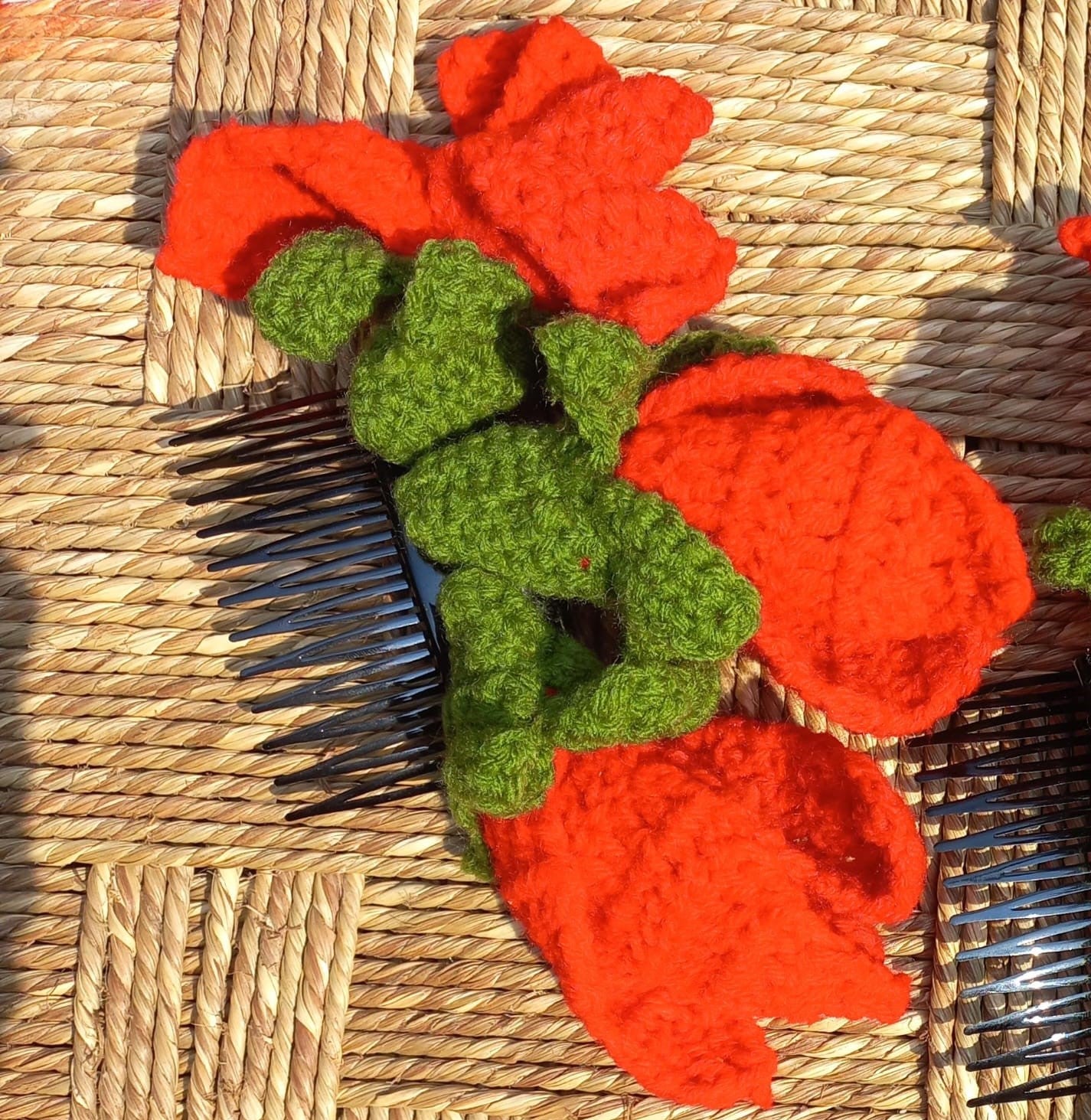 Palash Flower Crochet Hair Clip: Handcrafted Floral Accessory