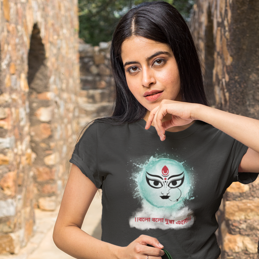 Durga Puja Countdown Women's Printed T-Shirt - Festive Anticipation