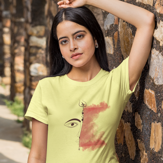 Power of Trishul Women's Printed T-Shirt - Maa Durga Devotion