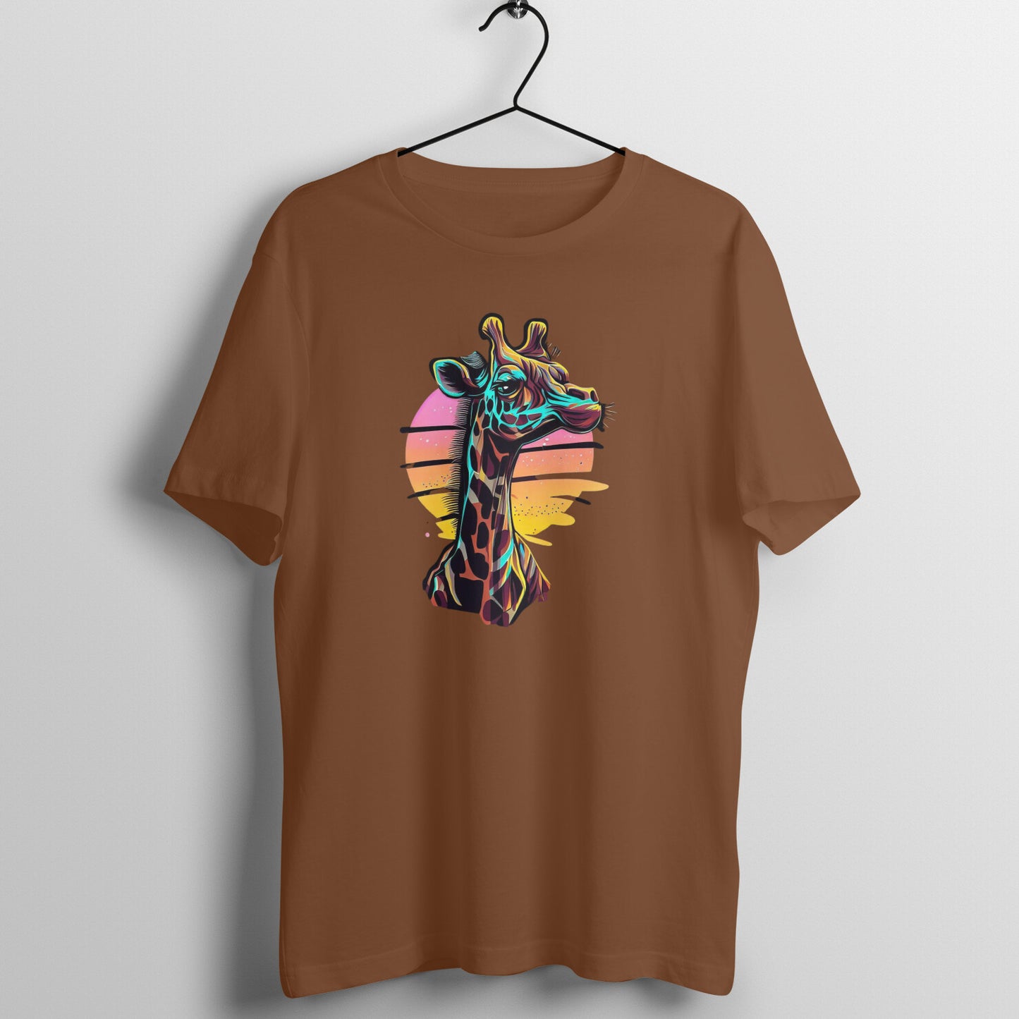 Giraffe Majesty Tee: Men's Round Neck T-Shirt - Stand Tall in Style