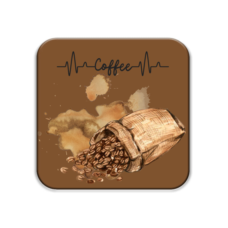Coffee Bean Spill Coasters: Where Coffee and Heartbeat Unite! - Set of 1