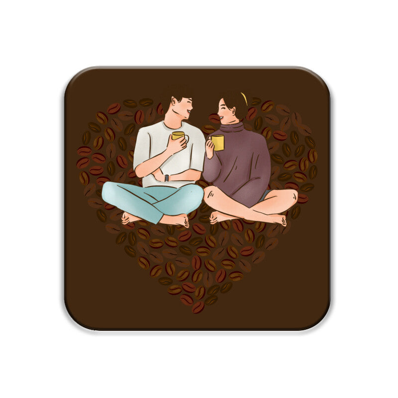 Coffee Love Coasters: A Heartwarming Coffee Experience - Set of 1
