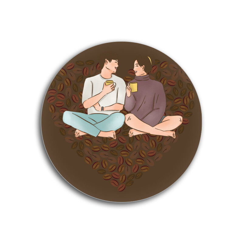 Coffee Love Coasters: A Heartwarming Coffee Experience - Set of 1