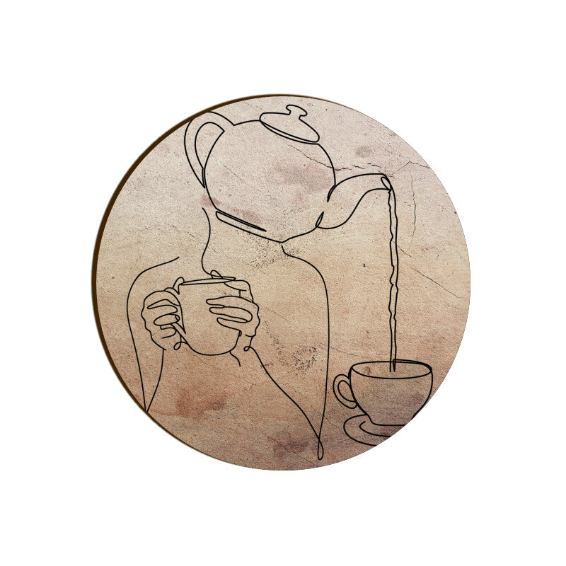 Whimsical Teapot Head Coasters: Pouring Tea Delight - Set of 1