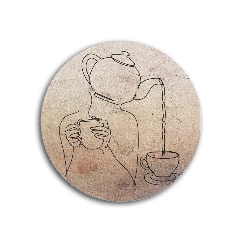 Whimsical Teapot Head Coasters: Pouring Tea Delight - Set of 1