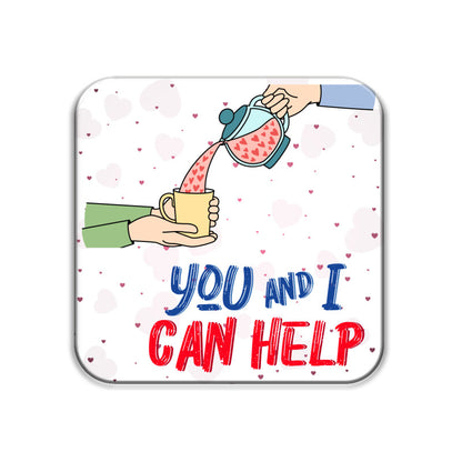 Helpful Gesture Coasters: You and I Can Help - Set of 1
