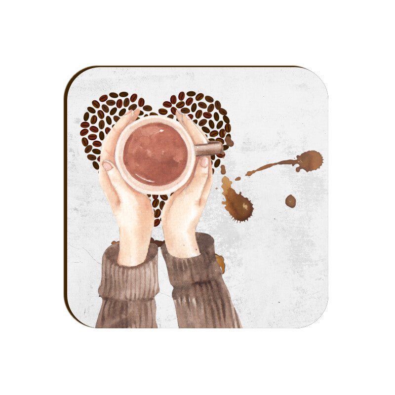 Connected Hands Coasters: Embrace the Coffee Bond - Set of 1