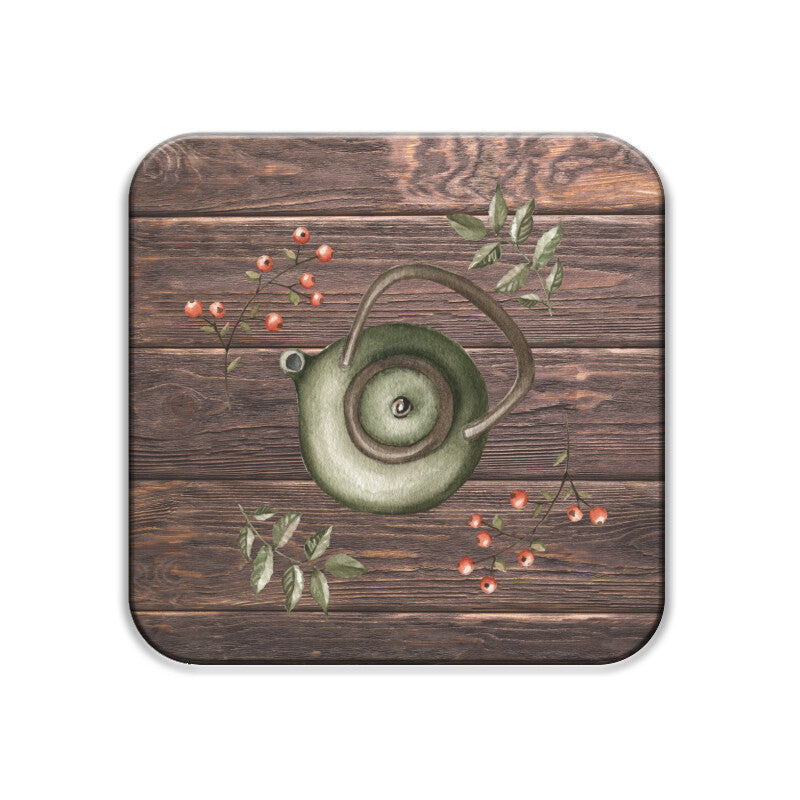 Vintage Charm Coasters: Antique Teapot Treasures - Set of 1