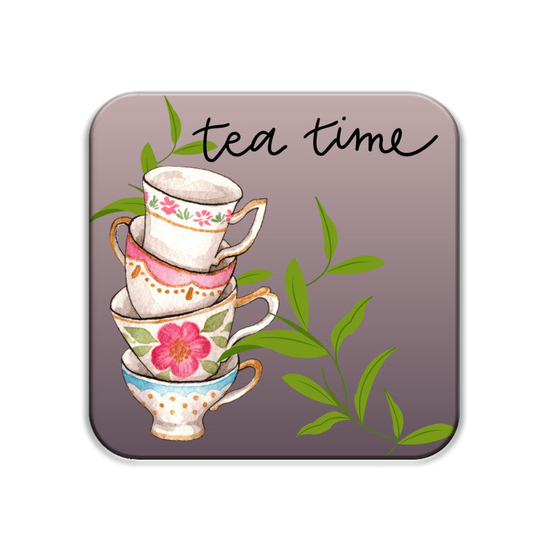 Tea Stacked Coasters: Time for Sips and Serenity - Set of 1