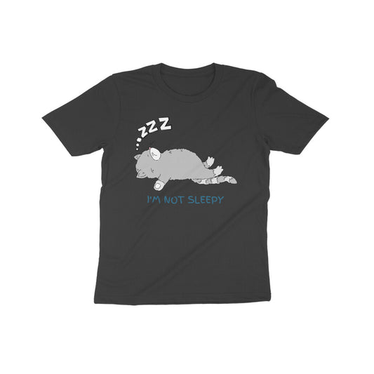 Dreamy Cat Nap: Kid's Round Neck T-Shirt - Playful Design