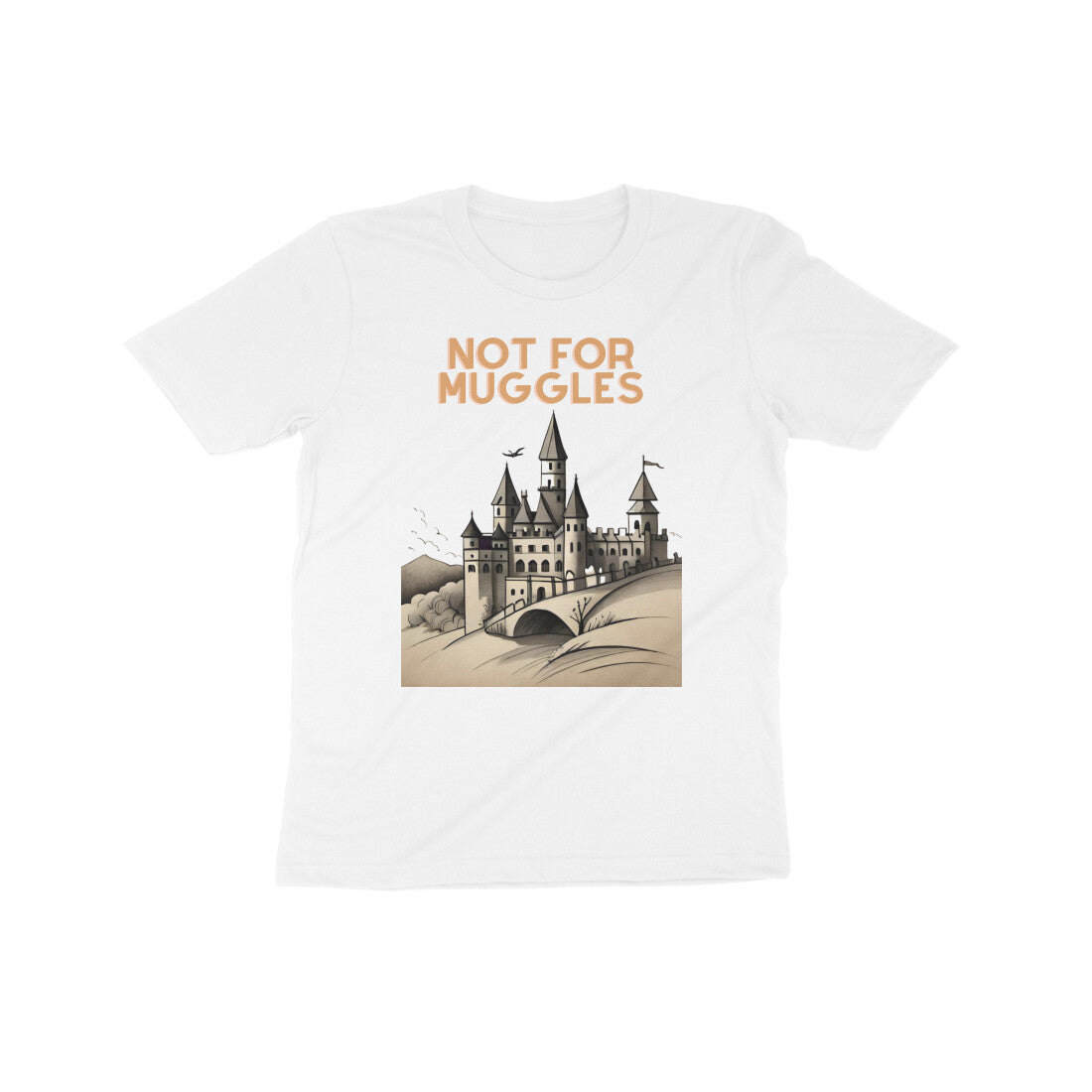 Enchanting Hogwarts: Kid's Round Neck T-Shirt - Not for Muggles