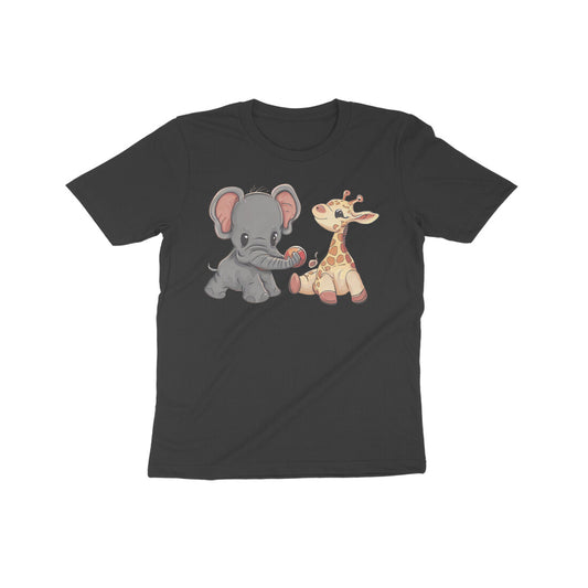 Adorable Animal Friends: Kid's Round Neck T-Shirt - Playful Design