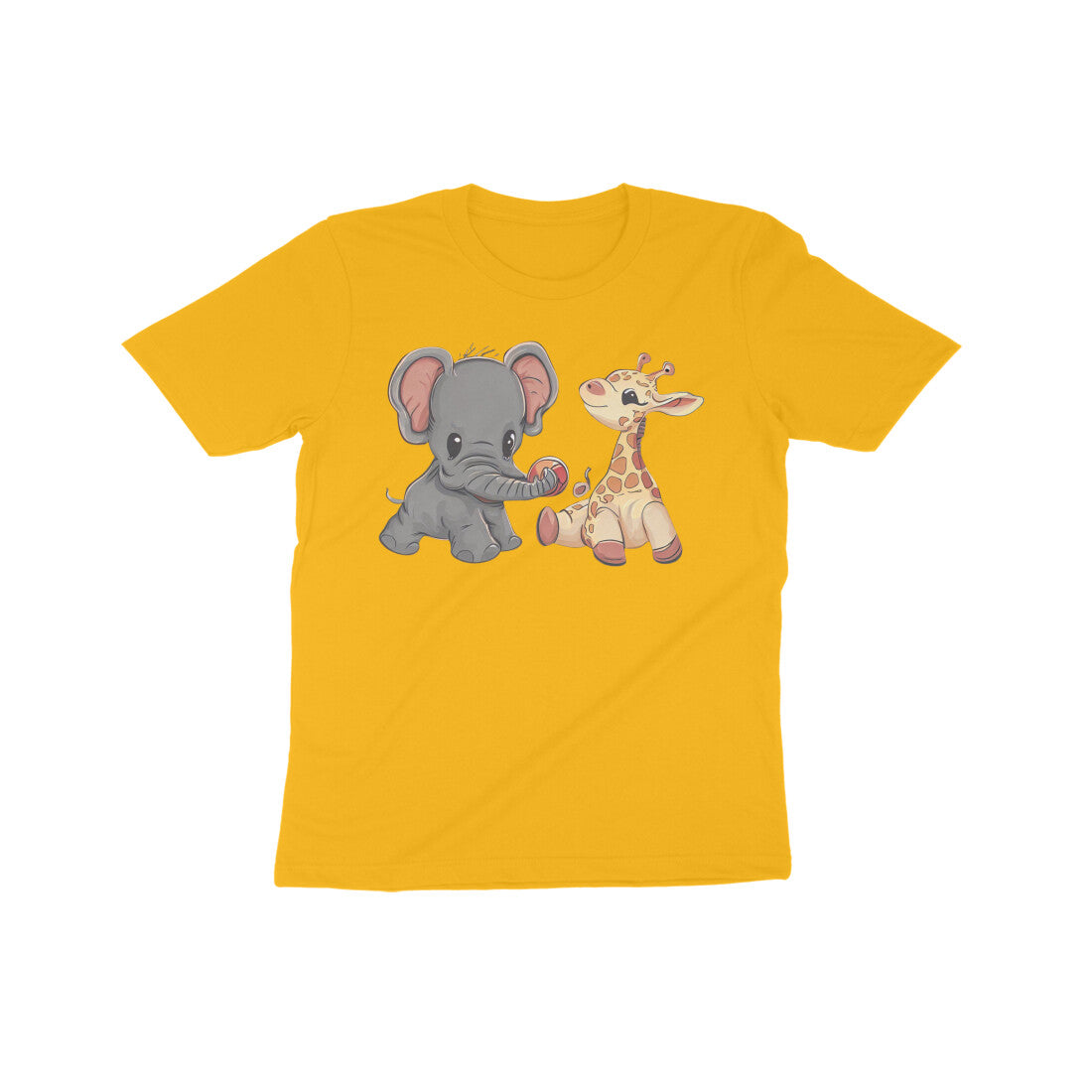 Adorable Animal Friends: Kid's Round Neck T-Shirt - Playful Design