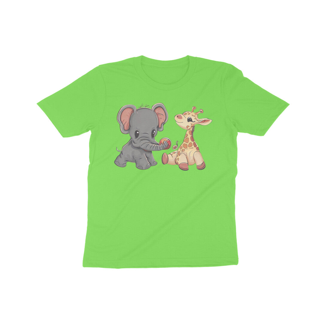 Adorable Animal Friends: Kid's Round Neck T-Shirt - Playful Design