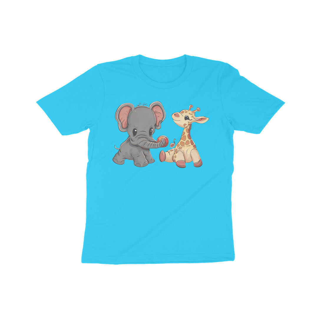 Adorable Animal Friends: Kid's Round Neck T-Shirt - Playful Design