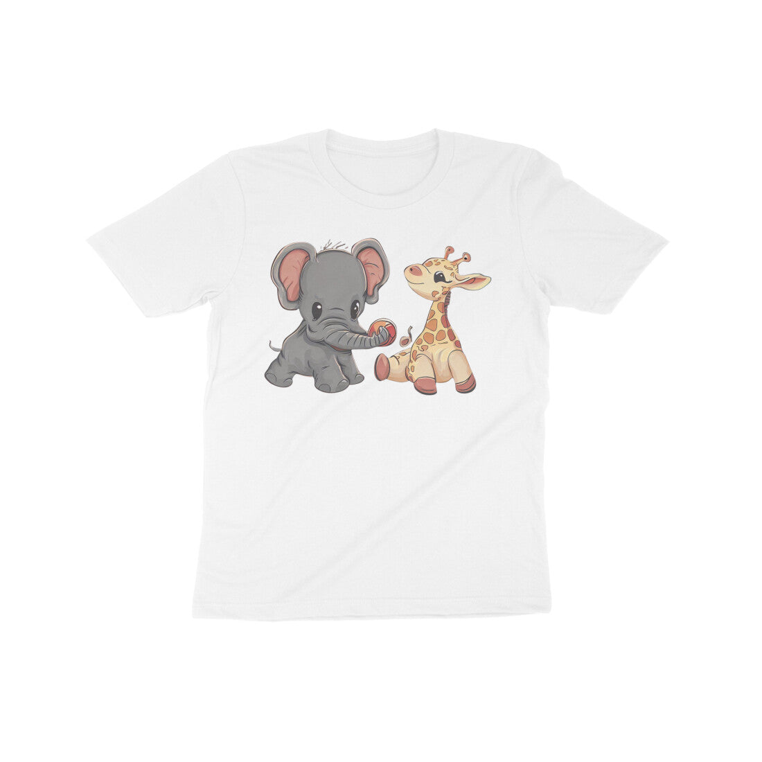 Adorable Animal Friends: Kid's Round Neck T-Shirt - Playful Design