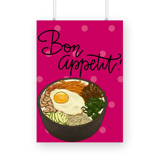Bon Appetit: Elegant and Inviting Poster Celebrating Culinary Delights