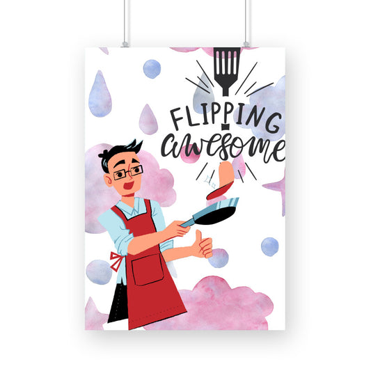 Flipping Awesome Cooking Adventures: Exciting Poster for Culinary Enthusiasts