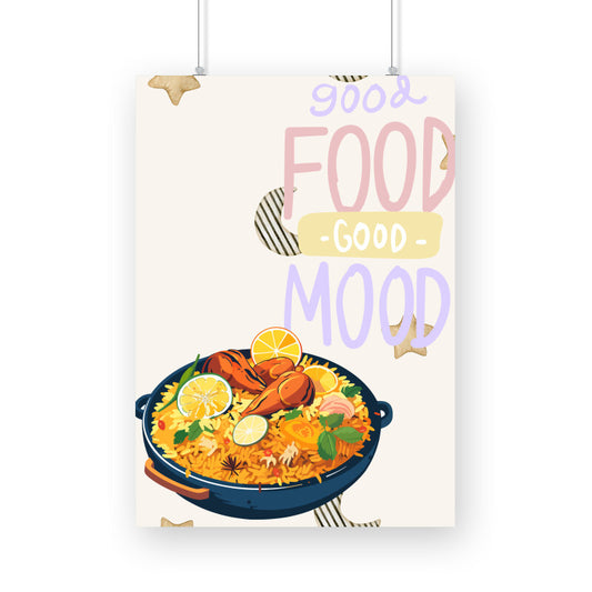 Good Food, Good Mood: Captivating Poster Celebrating Culinary Bliss
