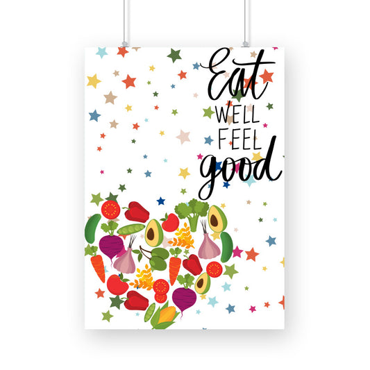 Eat Well, Feel Good: Inspiring Poster Celebrating the Connection between Nutrition and Well-being