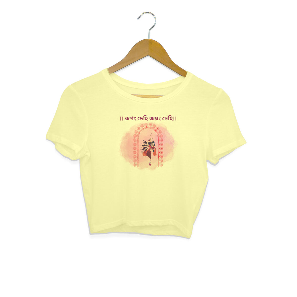 Divine Empowerment: Maa Durga Design Crop Top for Women