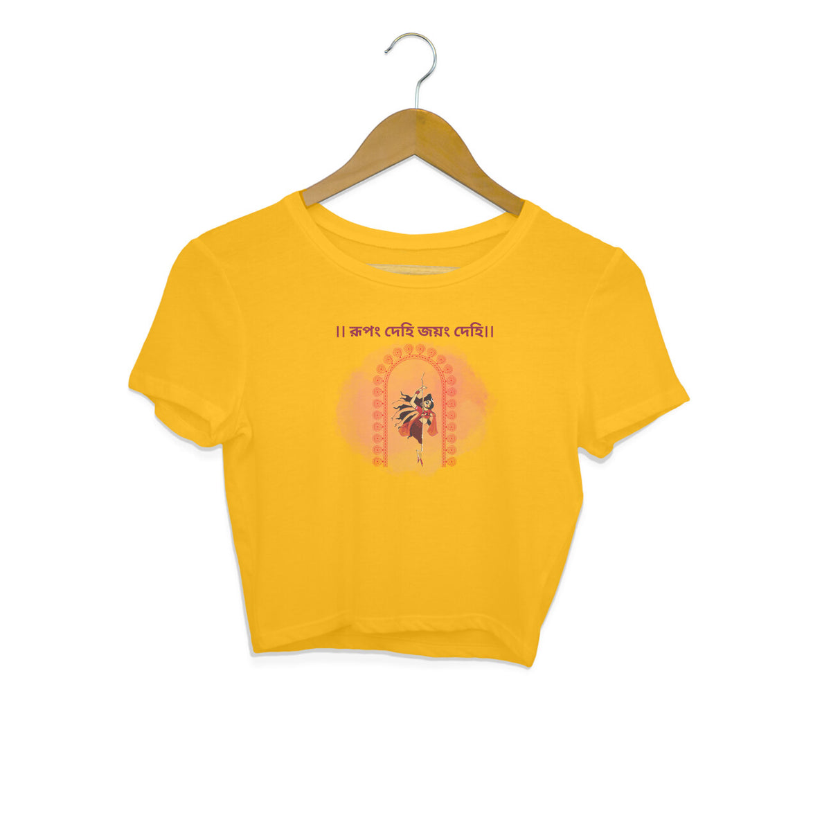 Divine Empowerment: Maa Durga Design Crop Top for Women