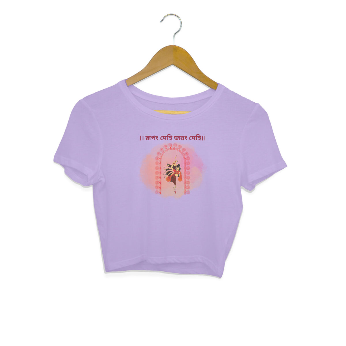 Divine Empowerment: Maa Durga Design Crop Top for Women