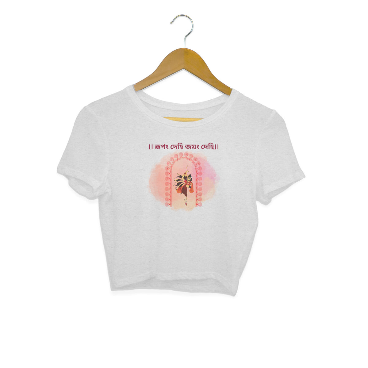 Divine Empowerment: Maa Durga Design Crop Top for Women