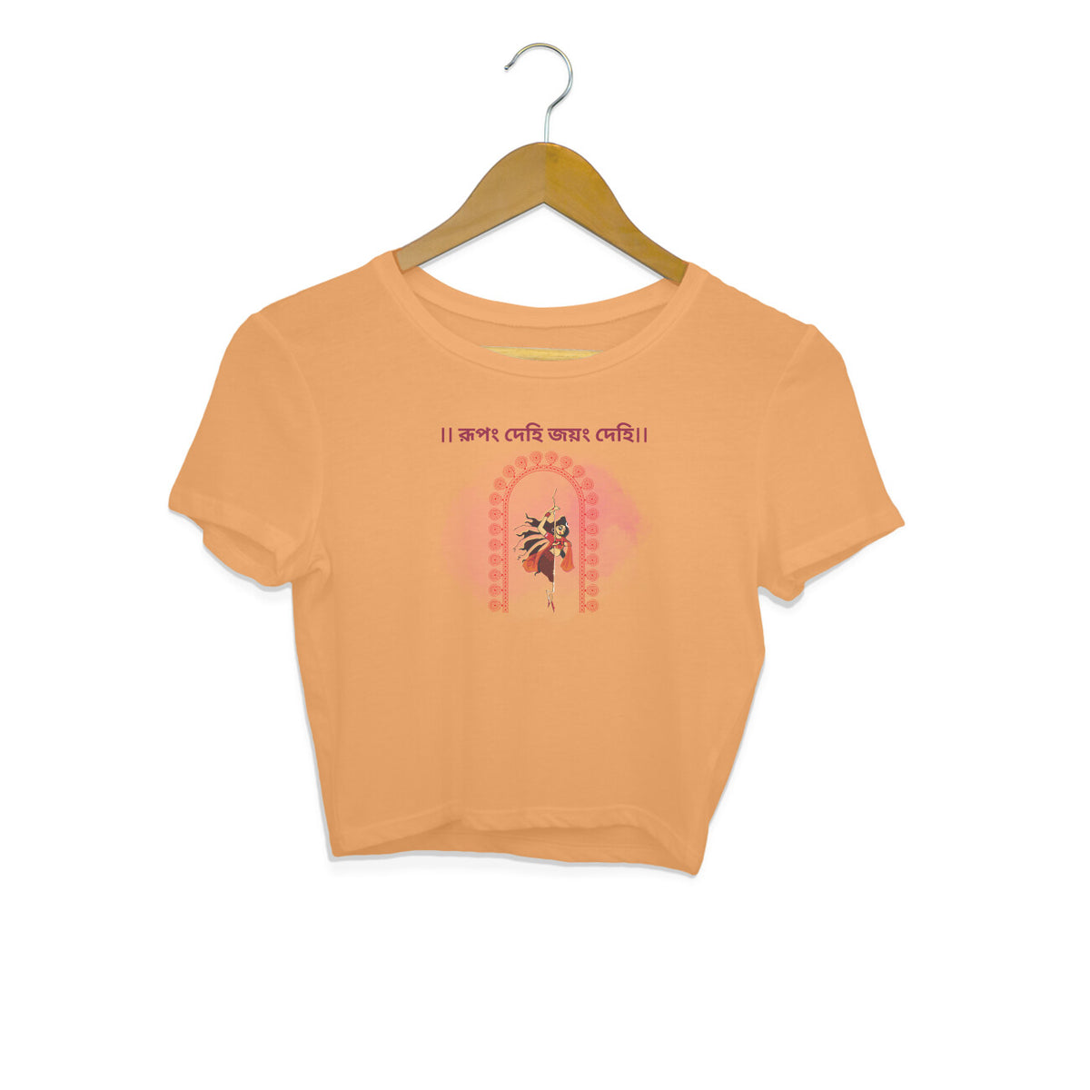 Divine Empowerment: Maa Durga Design Crop Top for Women