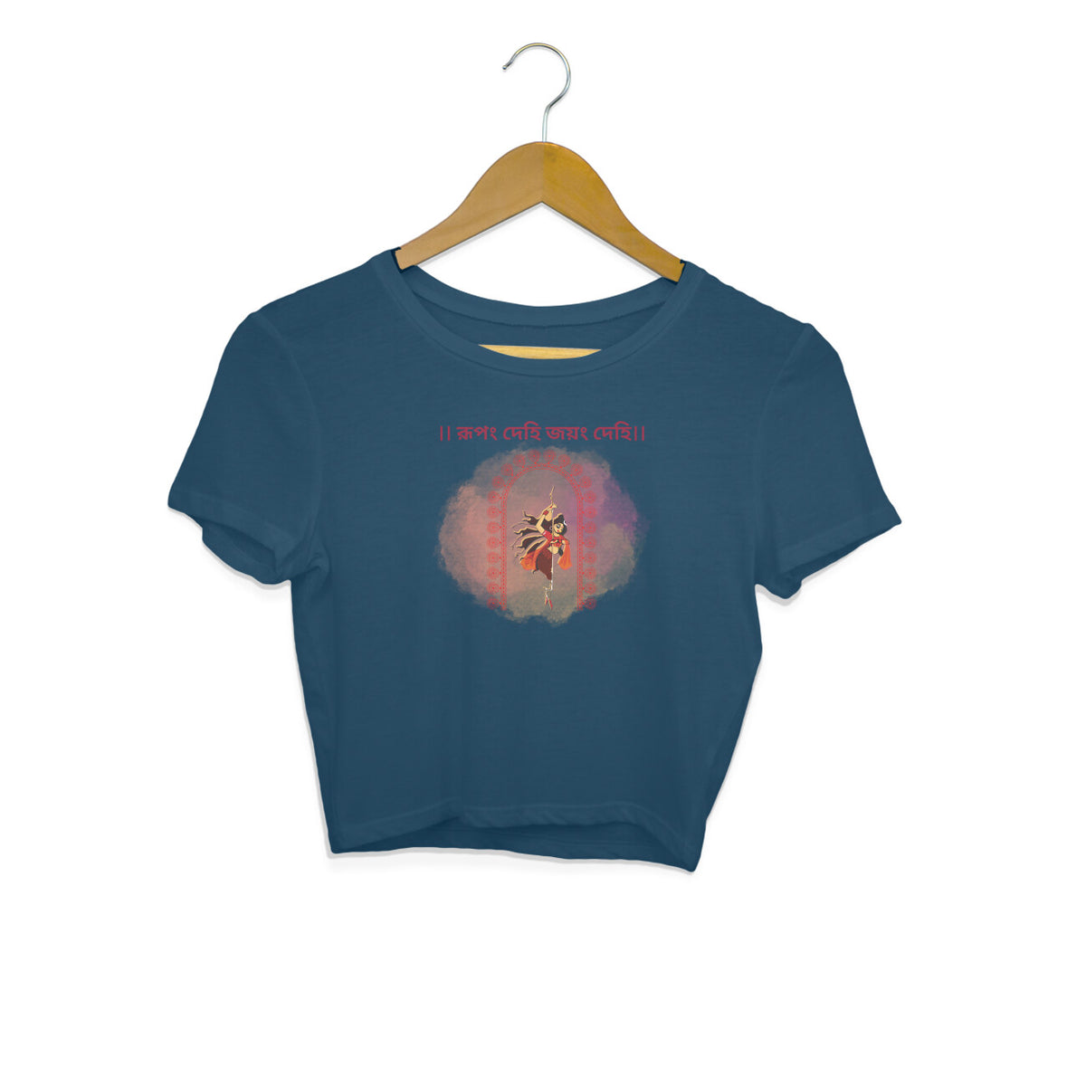 Divine Empowerment: Maa Durga Design Crop Top for Women