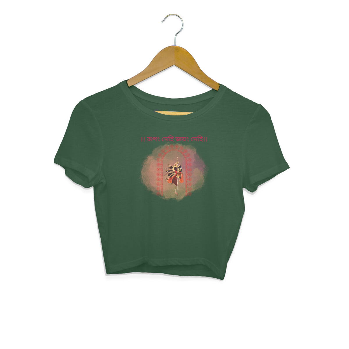 Divine Empowerment: Maa Durga Design Crop Top for Women