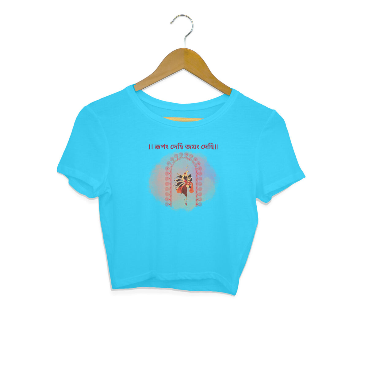 Divine Empowerment: Maa Durga Design Crop Top for Women