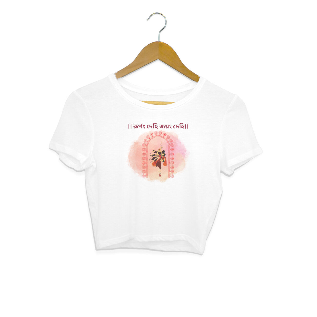 Divine Empowerment: Maa Durga Design Crop Top for Women