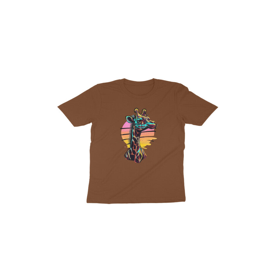Adorable Giraffe Design: Toddler's Round Neck T-Shirt