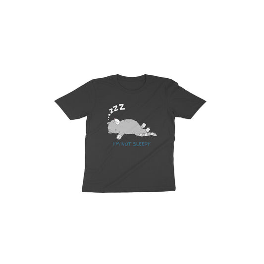 Cute Cat Nap: Toddler's Round Neck T-Shirt with Witty Message