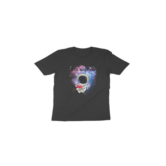 Space Adventure: Toddler's Round Neck T-Shirt with 'Let's Explore' Design