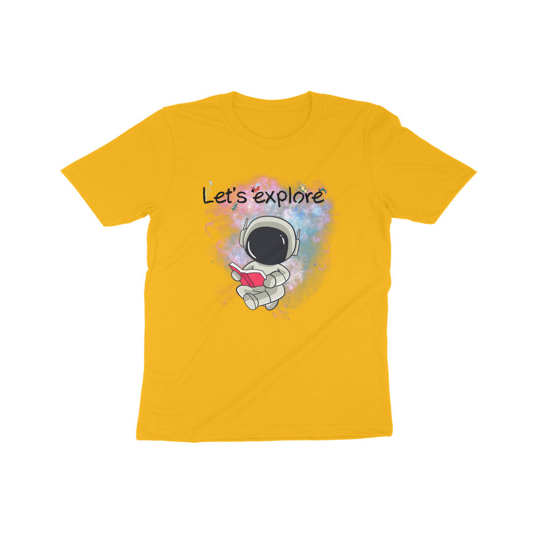 Cosmic Adventures: Kid's Round Neck T-Shirt - Space Explorer Design