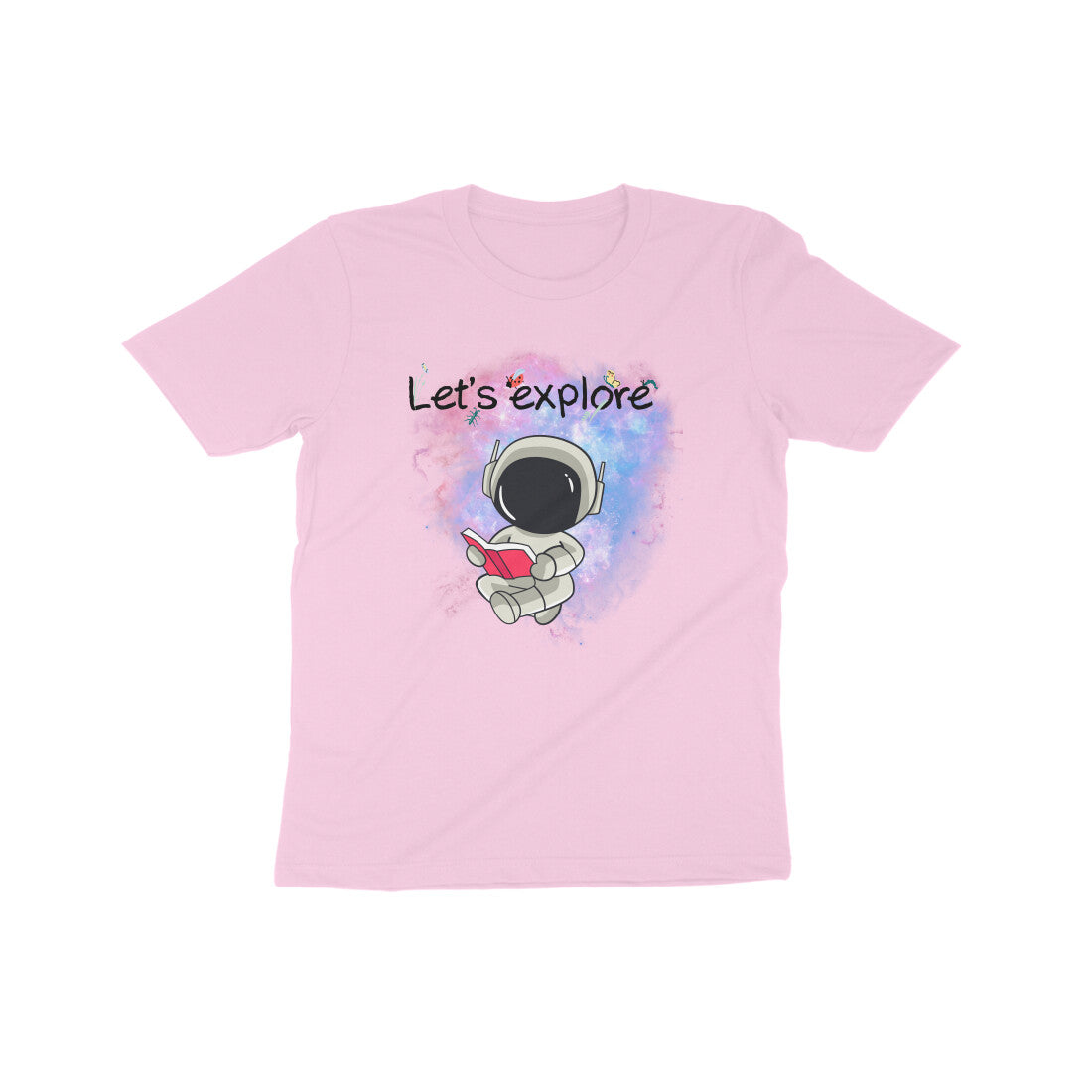 Cosmic Adventures: Kid's Round Neck T-Shirt - Space Explorer Design