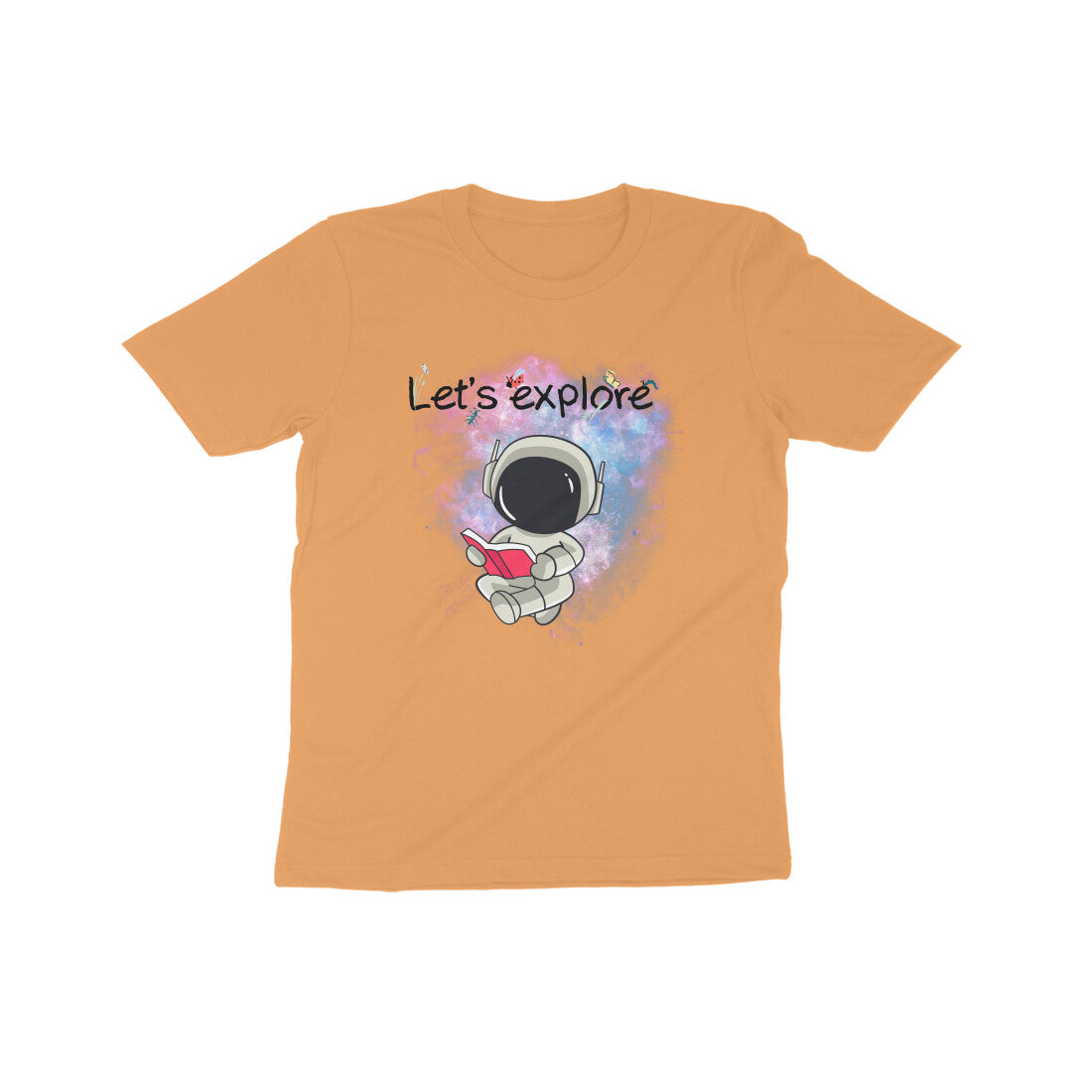 Cosmic Adventures: Kid's Round Neck T-Shirt - Space Explorer Design