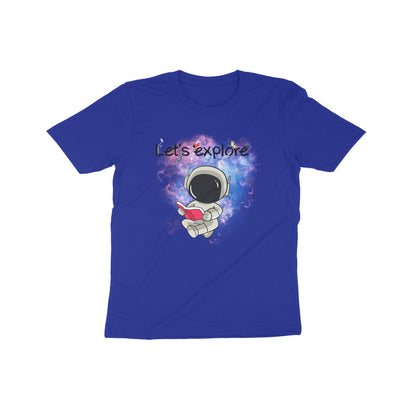 Cosmic Adventures: Kid's Round Neck T-Shirt - Space Explorer Design