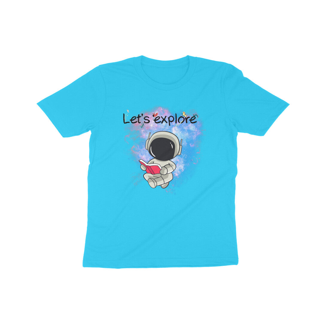 Cosmic Adventures: Kid's Round Neck T-Shirt - Space Explorer Design