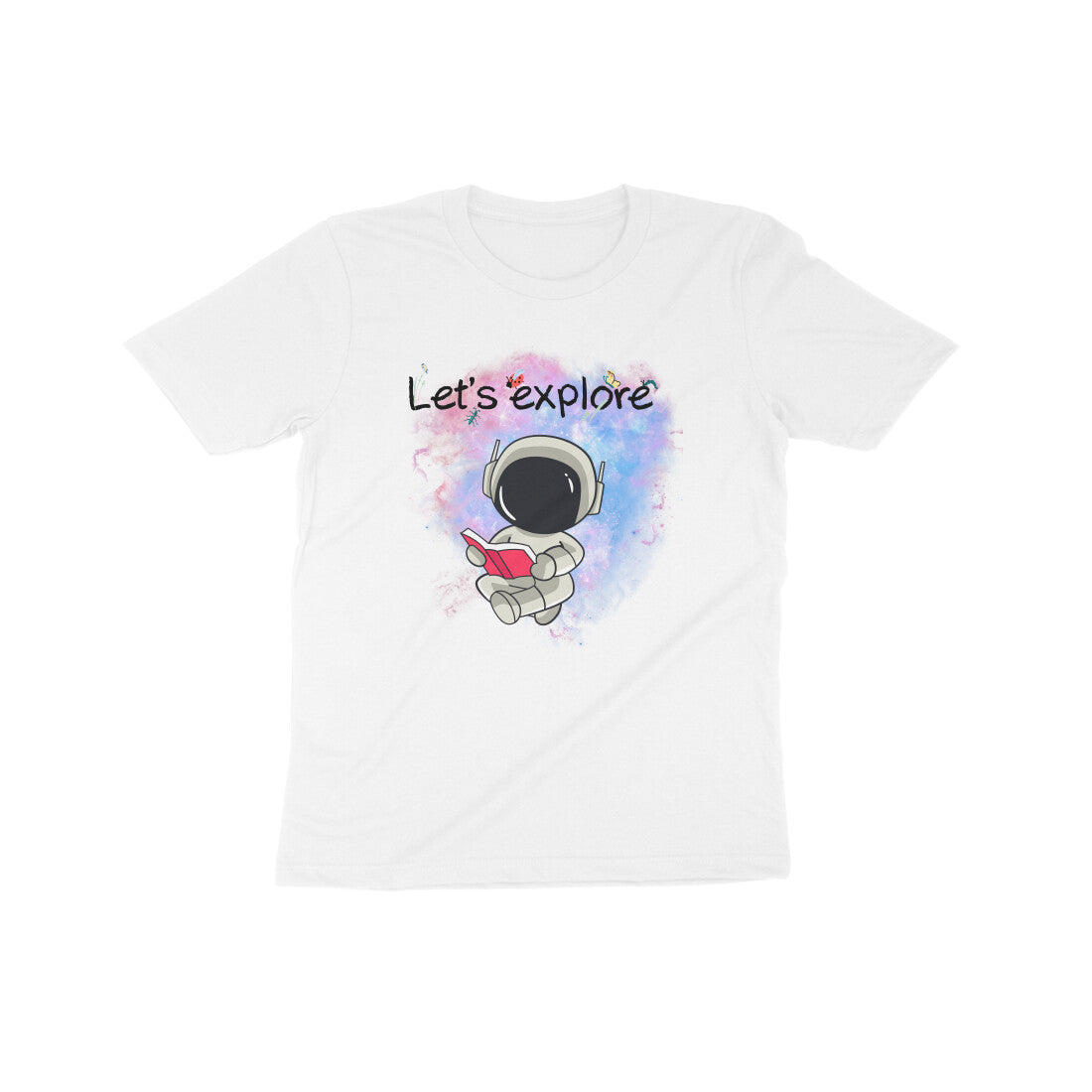 Cosmic Adventures: Kid's Round Neck T-Shirt - Space Explorer Design