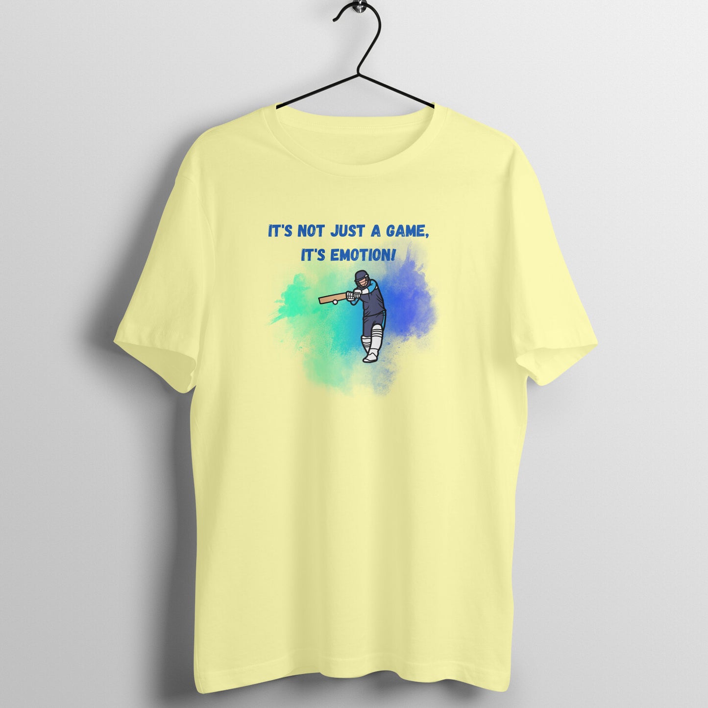 Emotion in Sport Tee: Men's Round Neck T-Shirt - Celebrate Cricket Passion