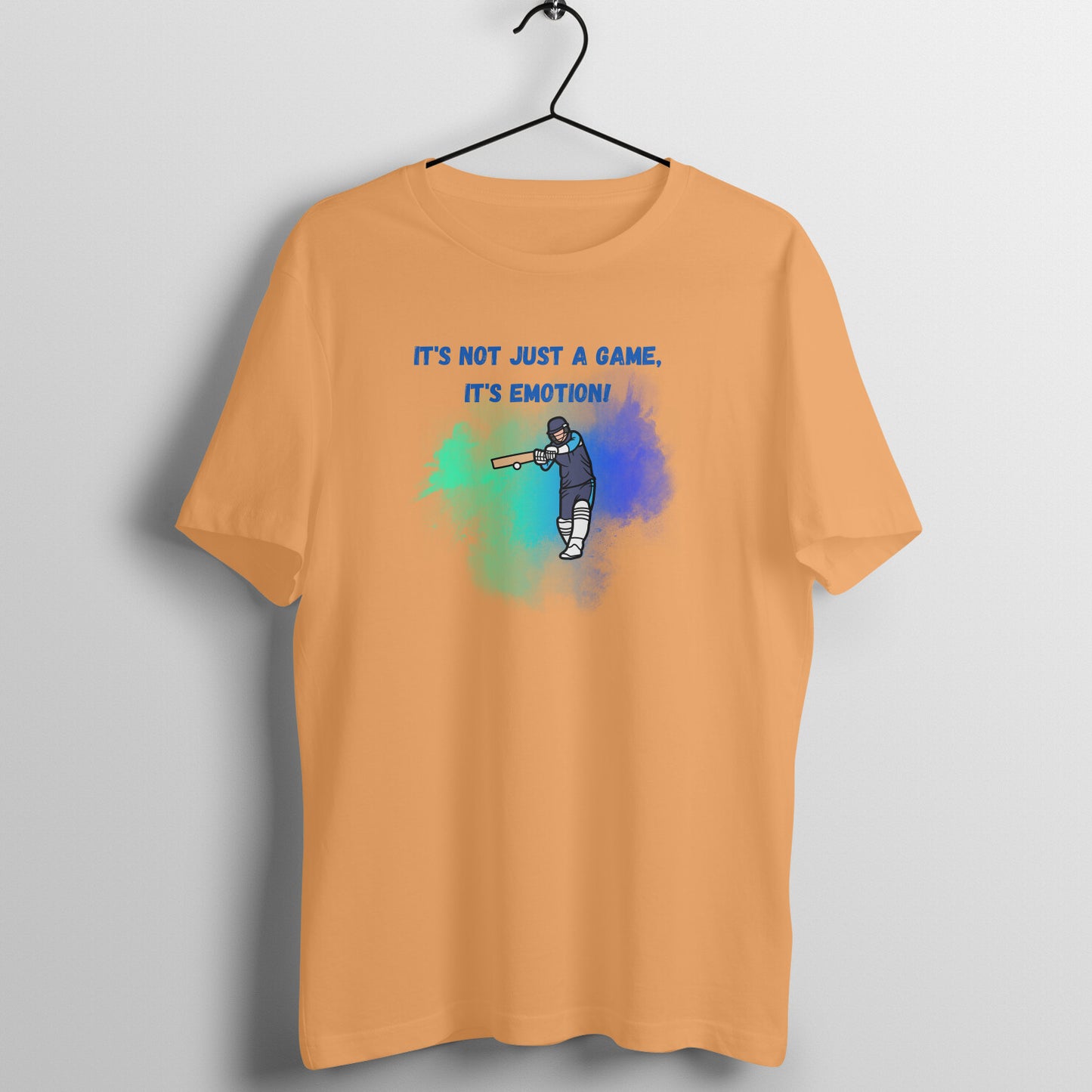 Emotion in Sport Tee: Men's Round Neck T-Shirt - Celebrate Cricket Passion