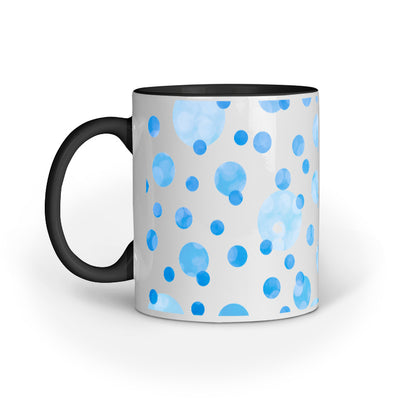 Charming Blue Polka Dots Abstract Design Printed Mug: Stylish Delight