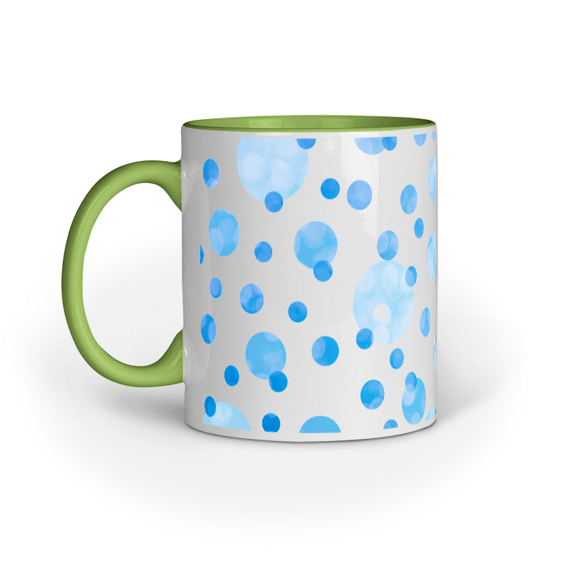 Charming Blue Polka Dots Abstract Design Printed Mug: Stylish Delight