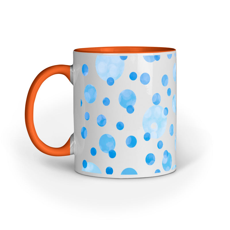 Charming Blue Polka Dots Abstract Design Printed Mug: Stylish Delight